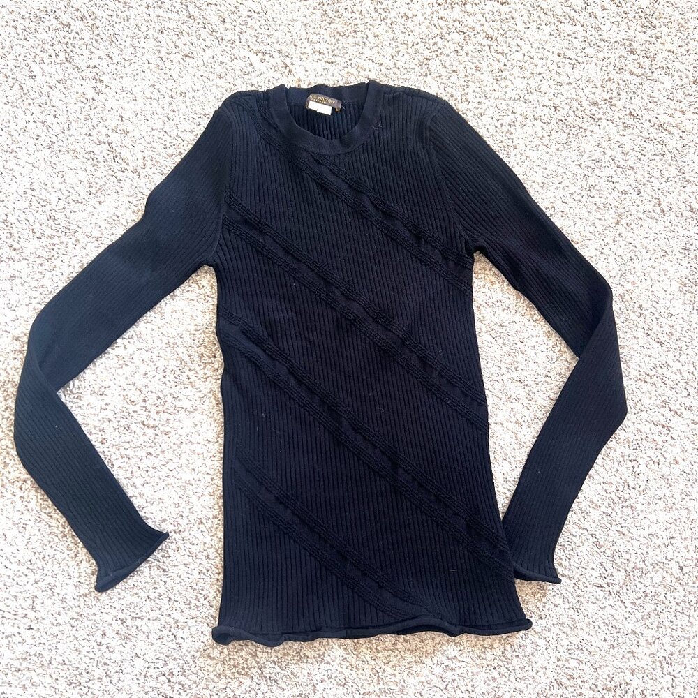 Louis Vuitton - Black Sweater‎ Accordion Stretch Top - Uniform - Size Small